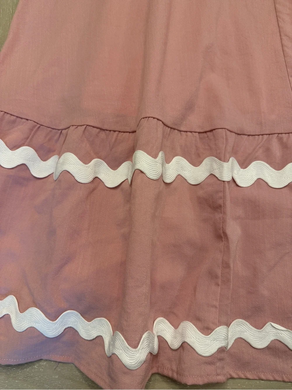 Women’s Pink Maxi Skirt with White Trim